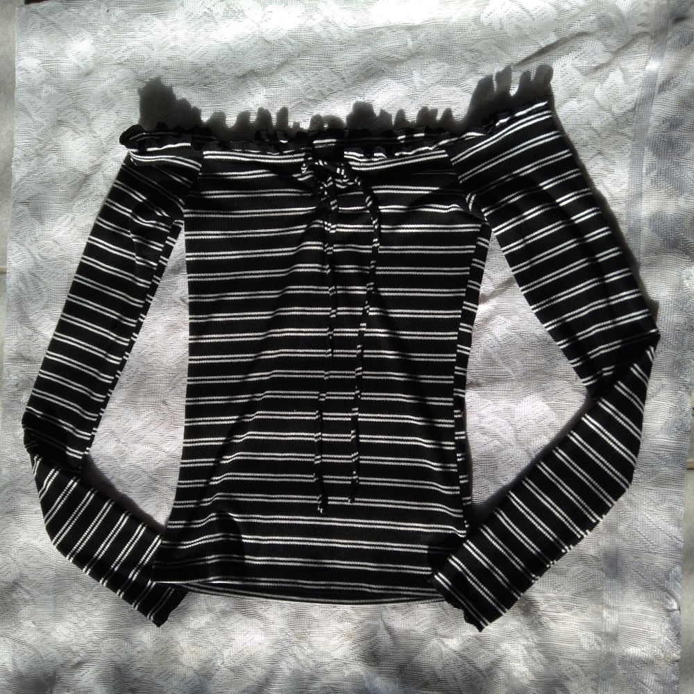 Black and White Stripe Long Tee